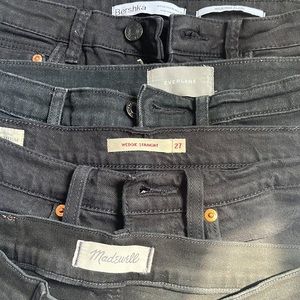 BUNDLE OF 4 BLACK JEANS 25 petite - LEVIS, MADEWELL, EVERLANE, BERSHKA